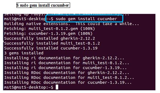 cucumber is installed successfully